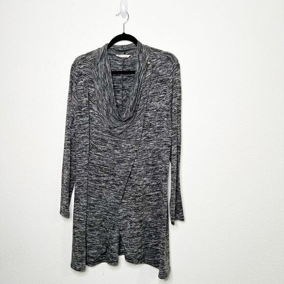 Soft Surroundings Women’s Gray Heathered Cowl Neck Sweater Size L - Picture 1 of 15